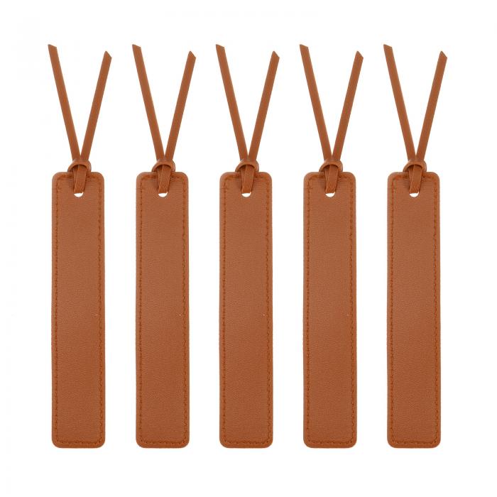 uxcell 5個 レザーブックマーク レザーロープページマーカー付き クラシックステッチブックマーク 本を読む本好き 読者ライターアクセサリー 男性女性教師向け カーキ