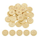 uxcell 木製ボタン50個 25mm(1