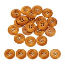 uxcell 木製ボタン 100個 20mm(13/16
