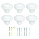 uxcell 6個のセラミックキャビネットノブ 32mm/1.26