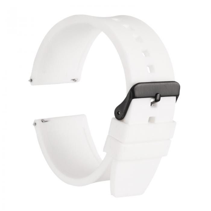 uxcell シリコンウォッチバンド26mmクイックリリースフレキシブルソフトラバーウォッチストラップ ステンレススチール黒クラ スプ付き交換用リストバンド 男性用女性用 ホワイト