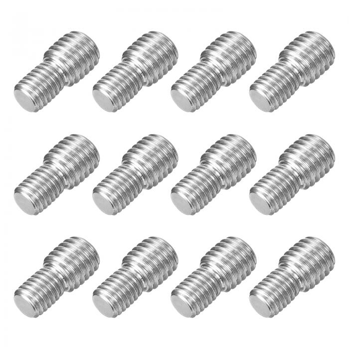 uxcell M8x10mm から M10x10mm のダブルエンドスレッドスタッドボルト 12個 304ステンレススチールスレッドリデューサーアダプター 家具機械組立用ファスナー