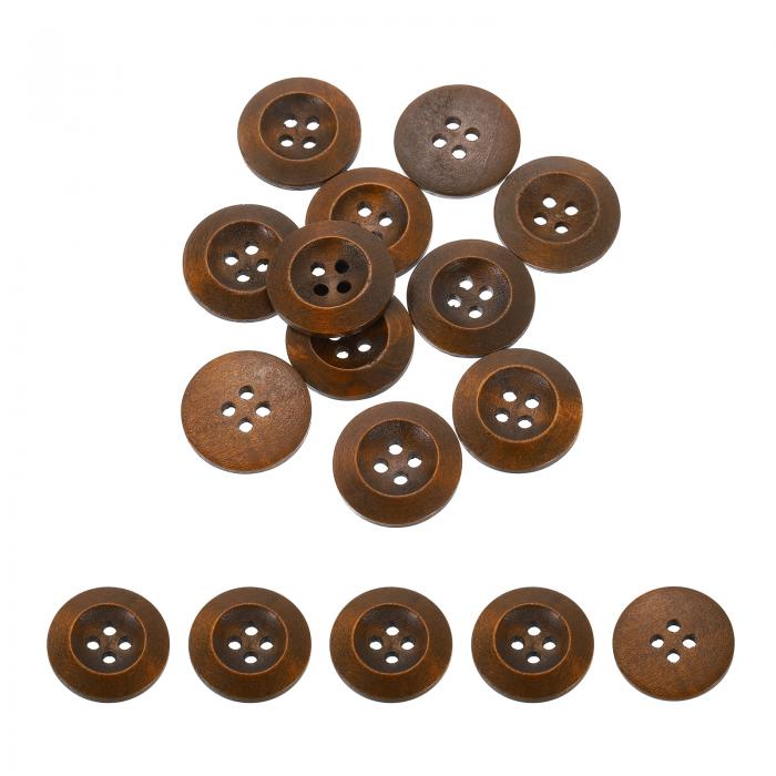 uxcell 木製ボタン 100個 23 mm(7/8