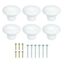 uxcell 6個のセラミックキャビネットノブ 38mm/1.5