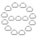 uxcell 15個0.5 x 0.4インチのメタルDリング、シルバー溶接リングバックル、バッグ用の頑丈なハードウェアリング、財布、裁縫キーチェーンベルト、犬の...