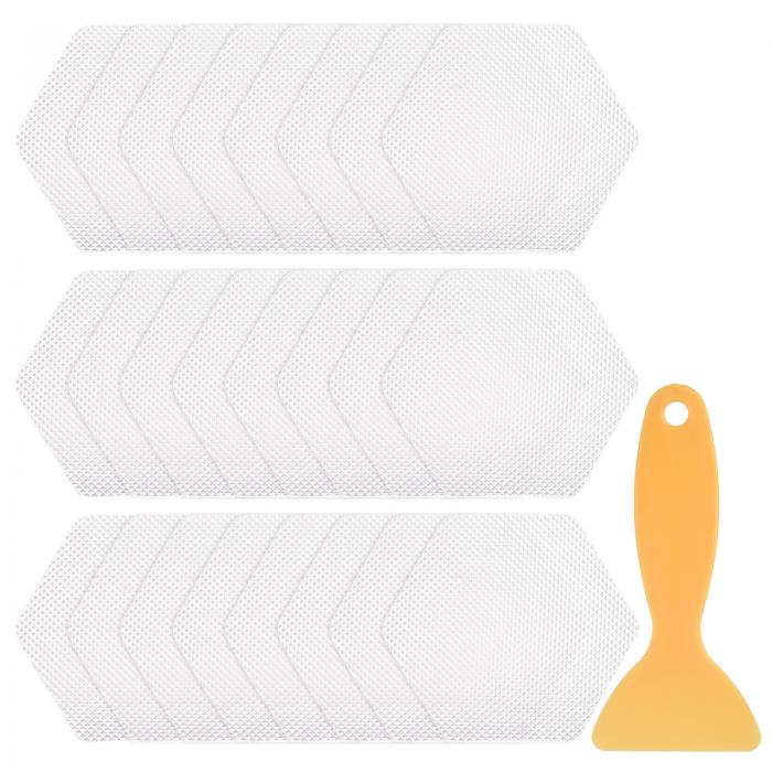 uxcell 24個 滑り止めバスタブステッカーセット3.15"六角形シャワーフロアステッカーPEVA防滑粘着アッ..