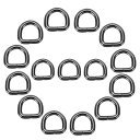 uxcell 15個0.55 x 0.5インチのメタルDリング、黒溶接リングバックル、バッグ用のソリッドハードウェアリング、財布、裁縫キーチェーンベルト、犬の首...