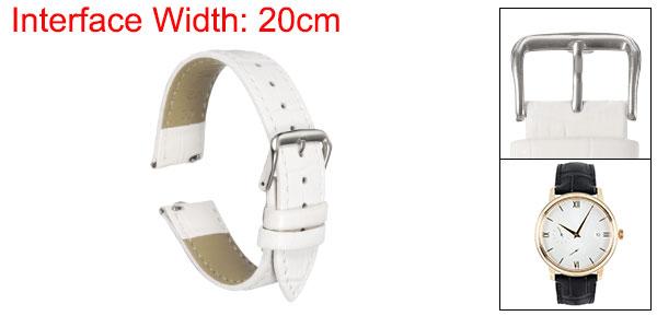 uxcell クイックリリース本物 レザーウォッチバンド20mmエンボス加工レザーウォッチストラップ交換用メンズレディース用 ホワイト