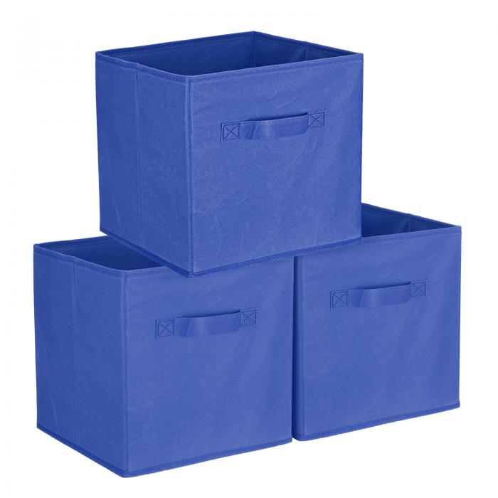 uxcell 3個 布製収納ボックス 11"キューブ収納ボックス 折りたたみ式収納キューブオーガナイザーボック..