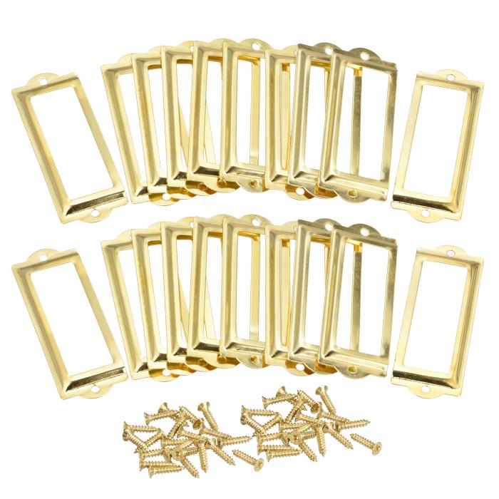 uxcell メタルラベルホルダー 82x30mm 60個 ファイル名カードタグラベルホルダーフレーム オフィス 図..