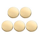 uxcell 5個入り 金属製丸ボタン 18mm 亜鉛合金シャンク フラット裁縫工芸 交換用ボタン 衣類装飾 DIYアクセサリー用 明るい金色