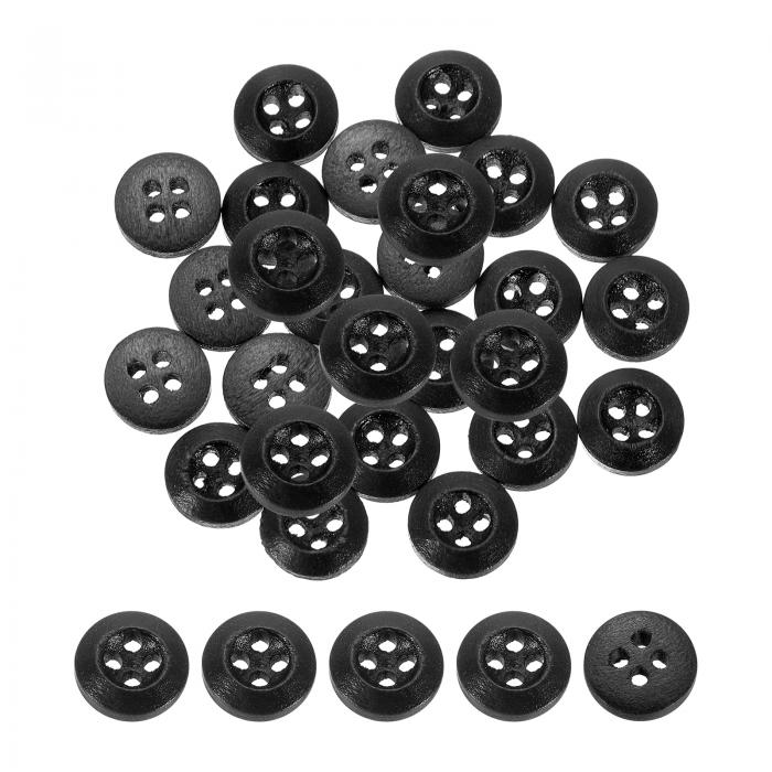 uxcell 木製ボタン 100個 10mm(13/32