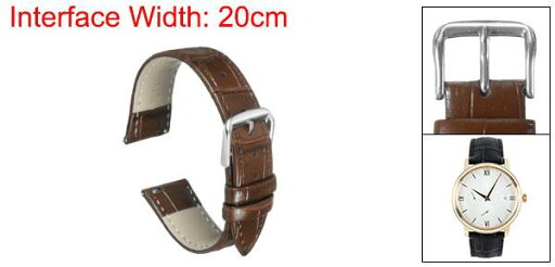 uxcell クイックリリース本物 レザーウォッチバンド20mmエンボス加工レザーウォッチストラップ交換用メンズレディース用 茶色