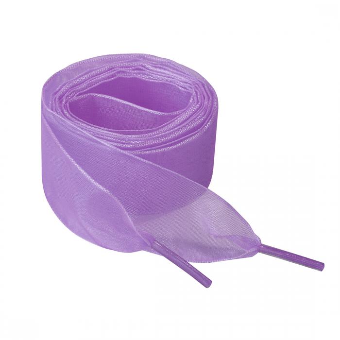 Allegra K 靴紐 透明 クリア リボン 靴ひも 平型 平ひも シューレース おしゃれ 幅 2.5cm 2足 パープル 80x4cm