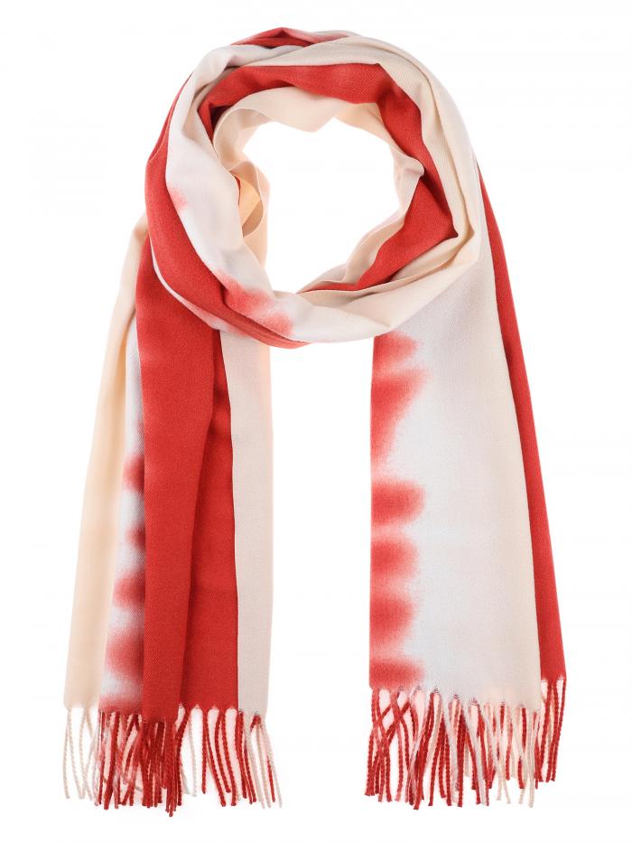 Elerevyo レディース コントラストカラー イミテーションカシミヤ スカーフ オンブレ フリンジ ソフト ..