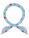 Elerevyo Women's Floral Printed Blended Cotton Scarves, 21.7x21.7" Small Square Flowers Headscarf Neckerchief Colorful Flower-Blue