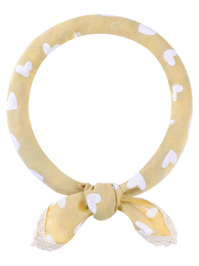 Elerevyo レディース ハートプリント コットンリネン スカーフ キュート レトロ レーストリム スクエア..