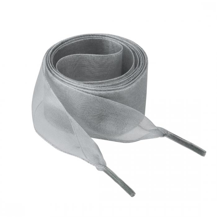 Allegra K 靴紐 透明 クリア リボン 靴ひも 平型 平ひも シューレース おしゃれ 幅 2.5cm 2足 グレー 100x4cm