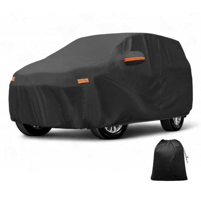 X AUTOHAUX 車カバー アウトドア 防水 日光 雪 雹 保護 左側ドア ジッパー 210D-PU Volvoに対応 C40