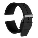 uxcell 28mm シリコンウォッチバンド クイックリリース 柔軟で柔らかいラバーウォッチストラップ ステンレススチール 黒クラ スプ付き メンズ・レディー...