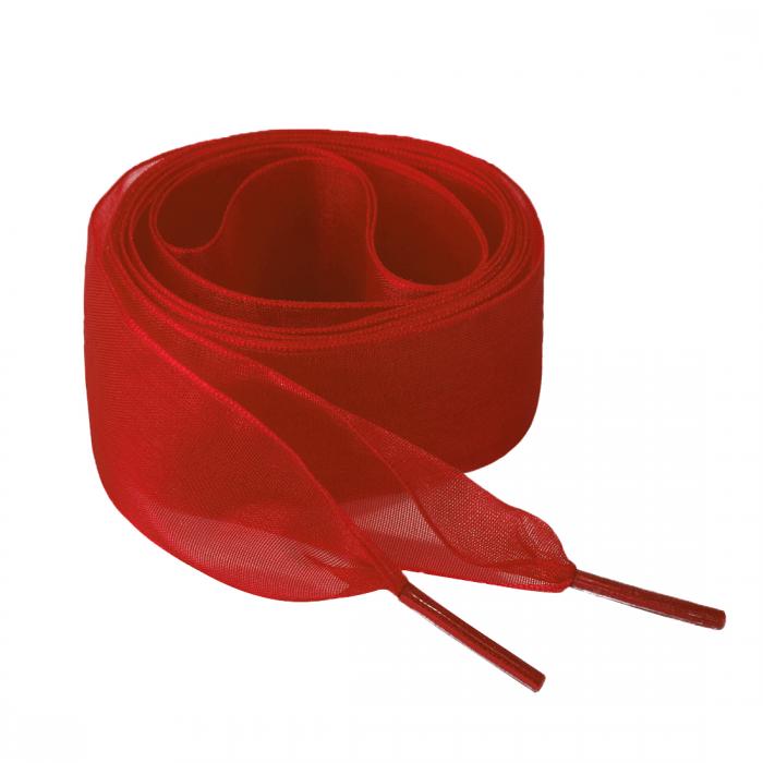 Allegra K 靴紐 透明 クリア リボン 靴ひも 平型 平ひも シューレース おしゃれ 幅 2.5cm 2足 レッド 80x4cm