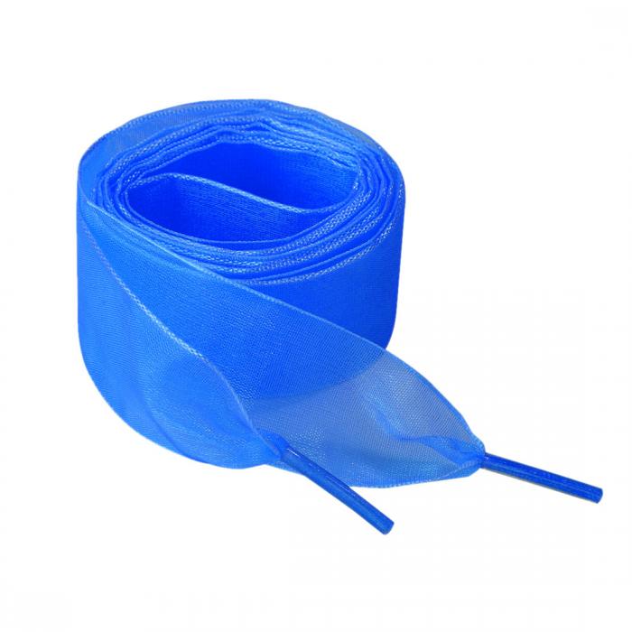 Allegra K 靴紐 透明 クリア リボン 靴ひも 平型 平ひも シューレース おしゃれ 幅 2.5cm 2足 ロイヤルブルー 110x4cm