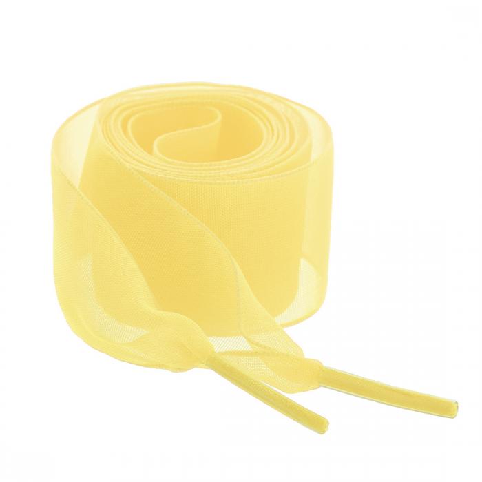 Allegra K 靴紐 透明 クリア リボン 靴ひも 平型 平ひも シューレース おしゃれ 幅 2.5cm 2足 金 60x4cm