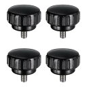 uxcell 4個のナイロン製クランプノブM5 x 8mm メトリック304ステンレススチールメススレッドサムスクリューオンタイプ25mmプラスチック製ラウンド...
