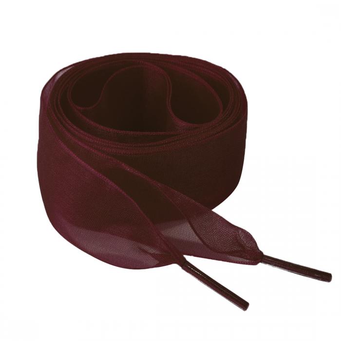 Allegra K 靴紐 透明 クリア リボン 靴ひも 平型 平ひも シューレース おしゃれ 幅 2.5cm 2足 ダークワインレッド 60x4cm