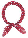Elerevyo Women's Floral Printed Blended Cotton Scarves, 21.7x21.7" Small Square Flowers Headscarf Neckerchief Burgundy Mini Flower