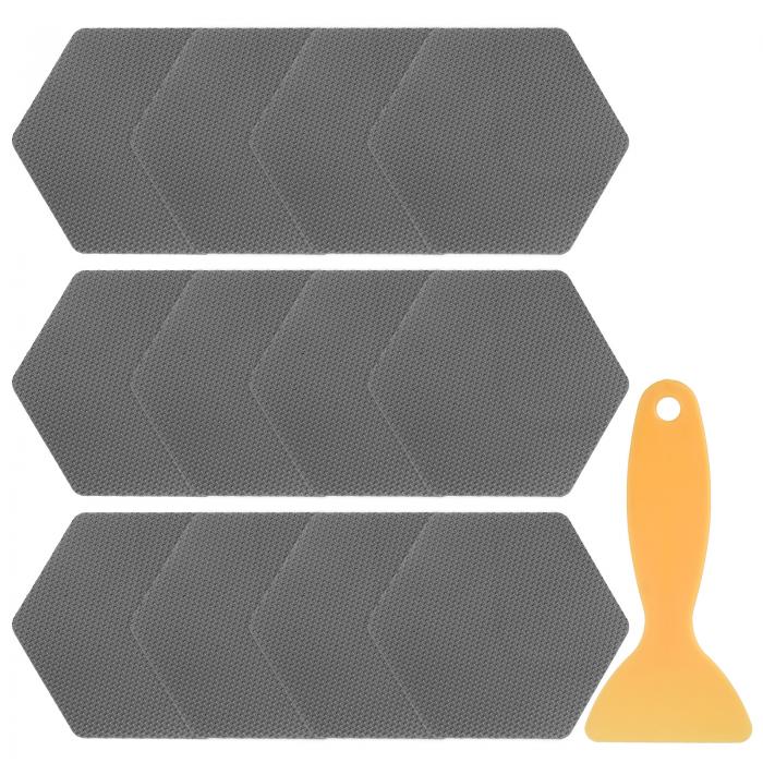 uxcell 12個 滑り止めバスタブステッカーセット3.15"六角形シャワーフロアステッカーPEVA防滑粘着アッ..