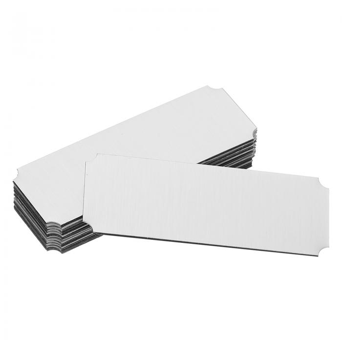 uxcell 12個 空白ネームプレート 2.8 x 1"エングレーブメタルネームプレートレーざー強力粘着ネームプ..