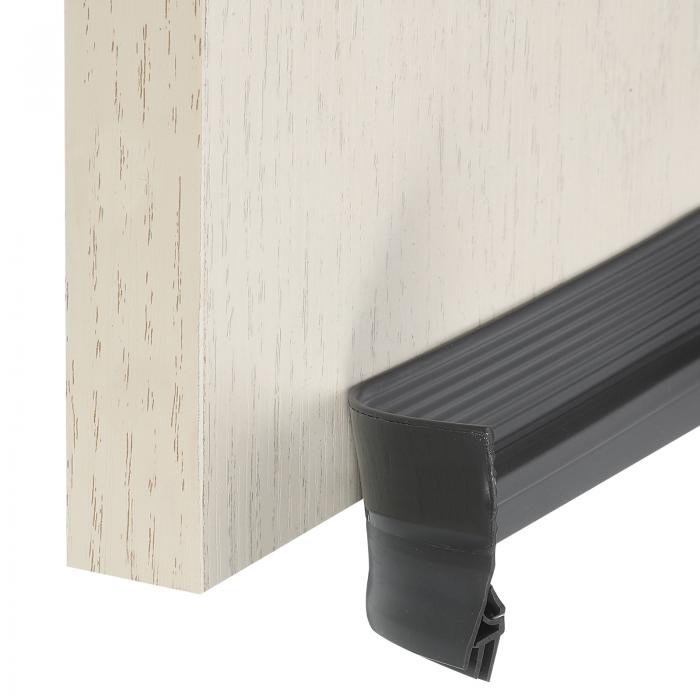 uxcell ドア用すきま風防止ストッパー 2個パック 1.57インチ x 13.1フィート ドア下スイープ 黒グレー