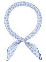 Elerevyo Women's Floral Printed Blended Cotton Scarves, 21.7x21.7" Small Square Flowers Headscarf Neckerchief Mini Flower-Light Blue