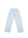 cheibear レディース パジャマ ボトムス プリント ラウンジ 伸縮性ウエスト 軽量 快適 ポケット付き スリープウェアパンツ ブルーチェック L