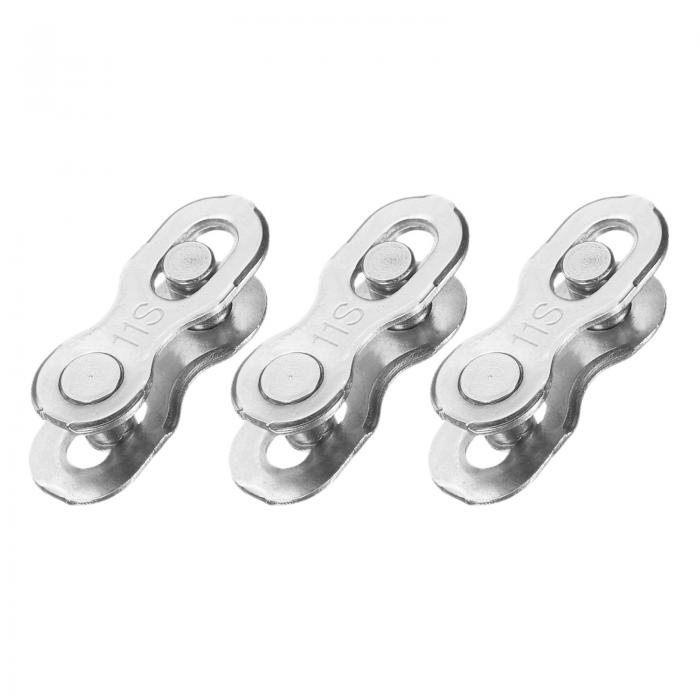 uxcell 3個 自転車ミッシングリンク11速再利用可能な鋼自転車チェーンリンクコネクタクイックリンク自..