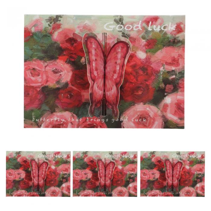 CAPASTEC グリーティングカード メッセージカード 蝶柄 多目的 カード おしゃれ 記念日 友人や家族向け 4枚 赤 スタイル2