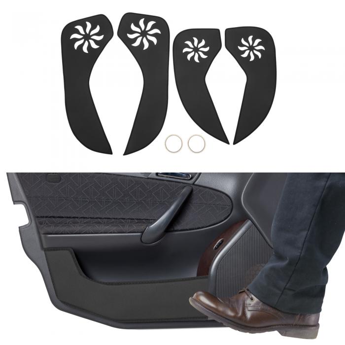 TUCKBOLD ビュイックに対応エンビジョン2014-2016用のレザーカードアアンチキックパッドステッカー ドアサイドエッジガードプロテクター インテリアアクセサリー ブラック 1セット