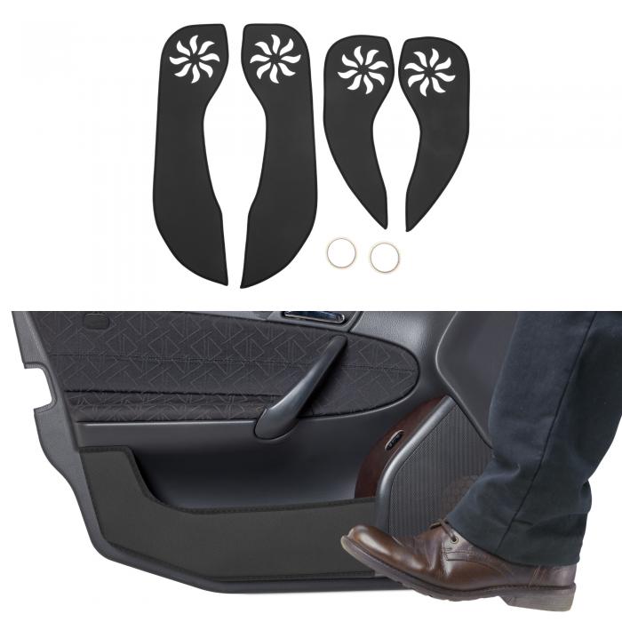 TUCKBOLD ビュイックに対応ヴェラーノ2016用のレザーカードアアンチキックパッドステッカー ドアサイドエッジガードプロテクター インテリアアクセサリー ブラック1セット