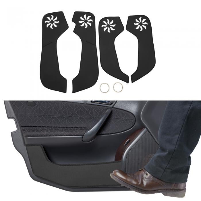 TUCKBOLD フォルクスワーゲンに対応サンタナ2013-2015用のレザーカードアアンチキックパッドステッカー ドアサイドエッジガードプロテクター インテリアアクセサリー ブラック 1セット