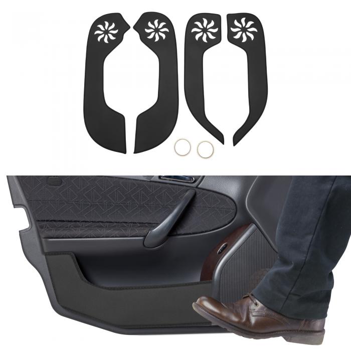 TUCKBOLD ジャガーに対応XF-L 2017用レザーカードアアンチキックパッドステッカー ドアサイドエッジガードプロテクター インテリアアクセサリー ブラック 1セット