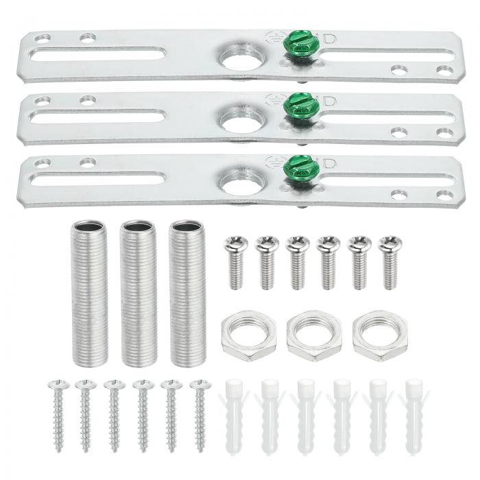 PATIKIL 100mm ライトクロスバーキット ネジ付き 3セット ユニバーサルライト 止め金具 照明器具取付け..