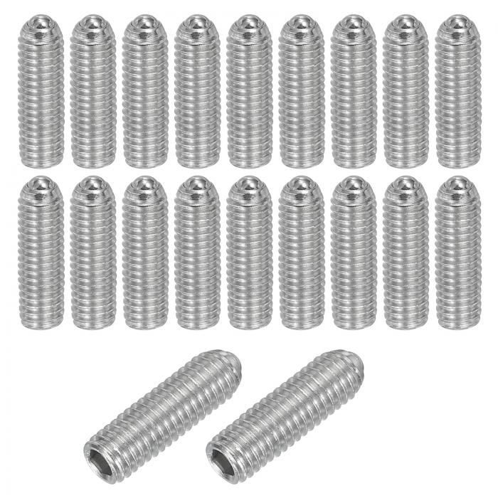 PATIKIL M5x16mm ボールポイン トセットスクリュー、20個 304ステンレス鋼六角ソケットスプリングボールポイン トグラブスクリュー、産業機械家具職場用、シルバー