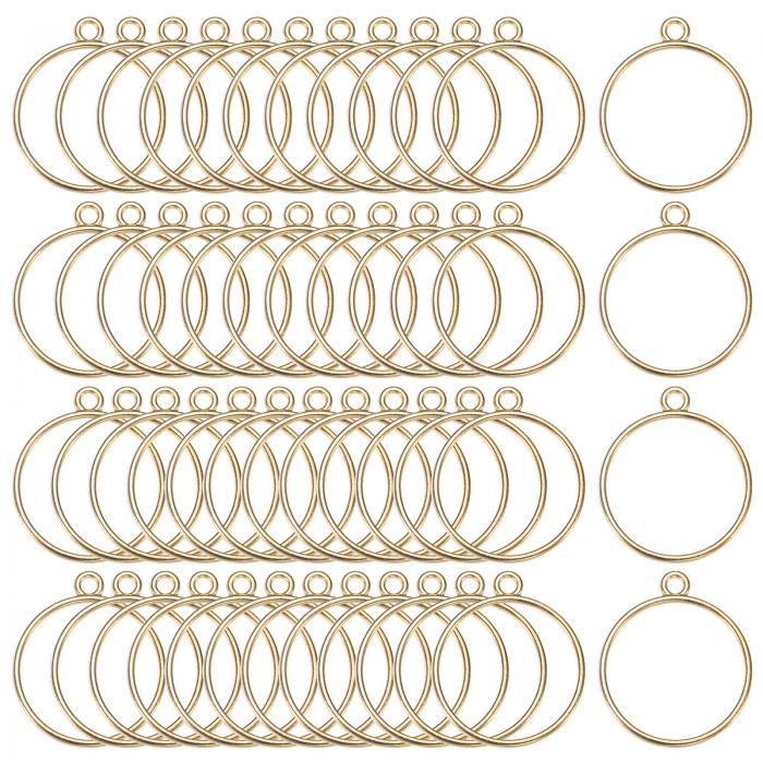 M METERXITY 50個入りレジン用オープンベゼル レジン宝石作り/ DIYイヤリングネックレス用 丸いオープ..