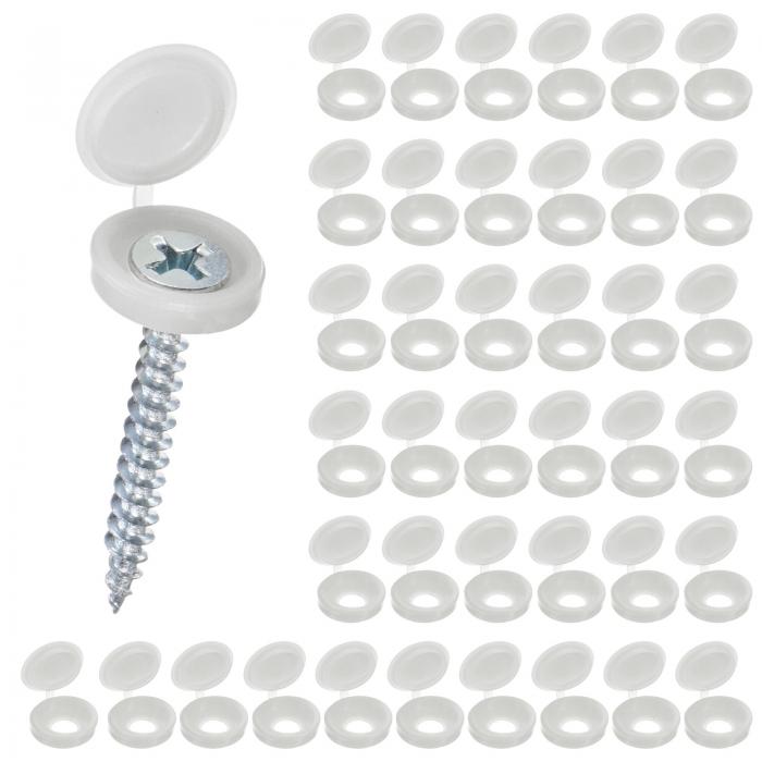 M METERXITY 200個入り プラスチック製ヒンジ付きねじカバーキャップ 5mm シャッタースクリューとキャップ 折りたたみスナップワッシャーカバー ワッシャーフリップ保護カバーM3 M4 M5スクリューヘッド【ライトグレー】