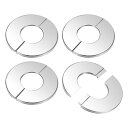 M METERXITY 1"/25mm ODパイプ用 4個入りウォール スプリットフランジ 304ステンレススチールエスカッションプレートラウンドセルフアドヒーシブプラムビングカバープレート 水管/蛇口用
