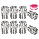 M METERXITY 表面洗浄チップ 8個パック - 0度 1/4" NPT オス 高圧洗浄機ノズル クリーナーノズル交換用 ステンレススチール シーリングテープ付き ウォーターガンに適用 (1.236mmオリフィス)
