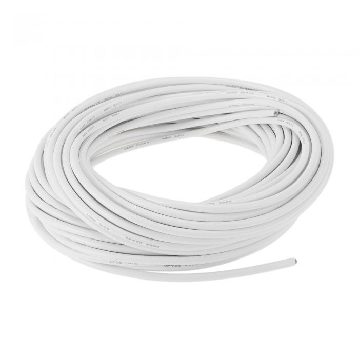 HEROFFIX 電気アース線 自動車用電源線 30 M ホワイト TC 1本 22ゲージ 6導体 完全絶縁&ソフトタッチジャケット ユニバーサル