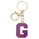 PATIKIL イニシャルレターキーチェーン アルファベットレターバッグ装飾カーキーリングレターGペンダント装飾キーチェーン キーウォレットパースハンドバッグバックパック用 パープル