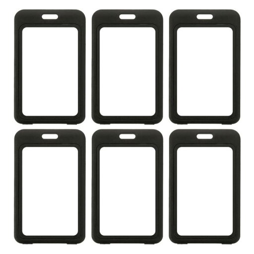 PATIKIL 6パック クリアバッジホルダー、プラスチックIDバッジホルダー ダブルサイドウィンドウ 垂直IDプロテクター クリップ クレジットカード 近接キーカード用、黒 PATIKIL 6パック クリアバッジホルダー、プラスチックIDバッジホルダー ダブルサイドウィンドウ 垂直IDプロテクター クリップ クレジットカード 近接キーカード用、黒